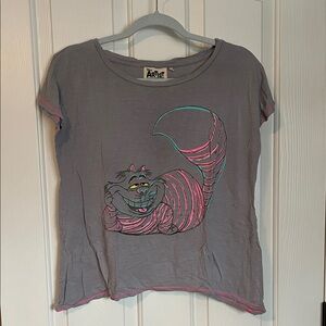 Gray and Pink Disney Cheshire Cat T-Shirt